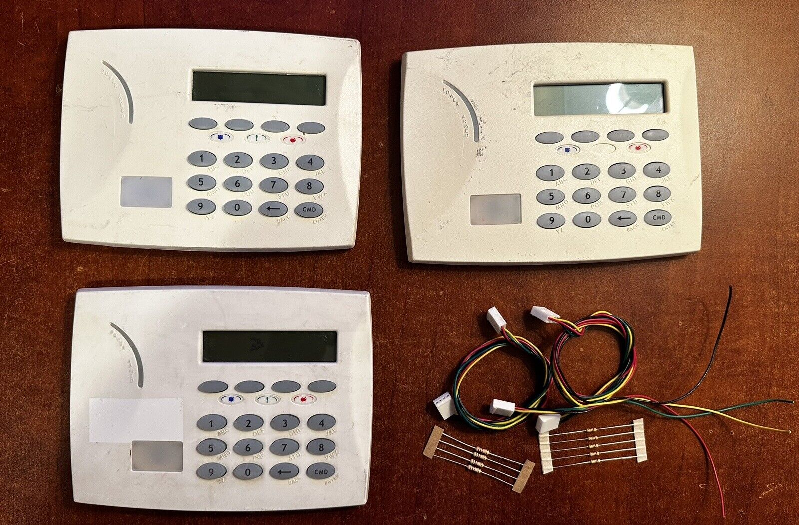 DMP 7070W(2) & 7060W(1) White Thin LCD Keypads With 4 Zone Expander - READ