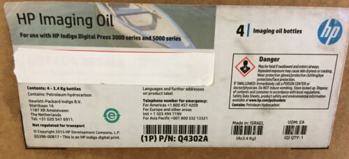 One Case 4 bottles of HP Imaging Oil for 3000 and 5000 series