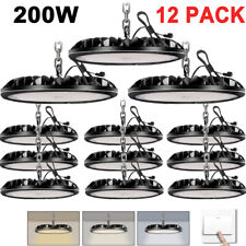 12 Pack 200W UFO LED High Bay Light Factory Warehouse Commercial Shop Fixtures picture