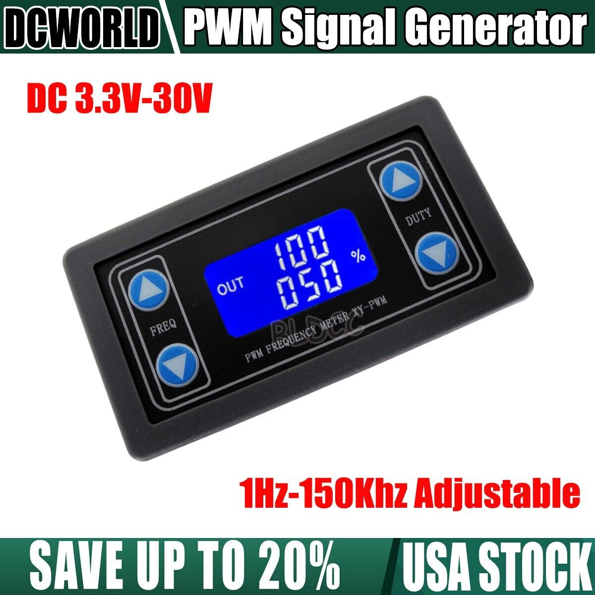 LCD Display XY-PWM PWM Signal Generator DC3.3-30V 1Hz~150KHz PWM Pulse Frequency