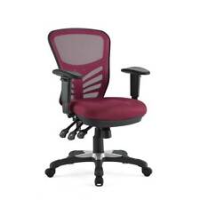 Mid-Back Red Mesh Office Task Chair with Lumbar Support & Adjustable Arms picture