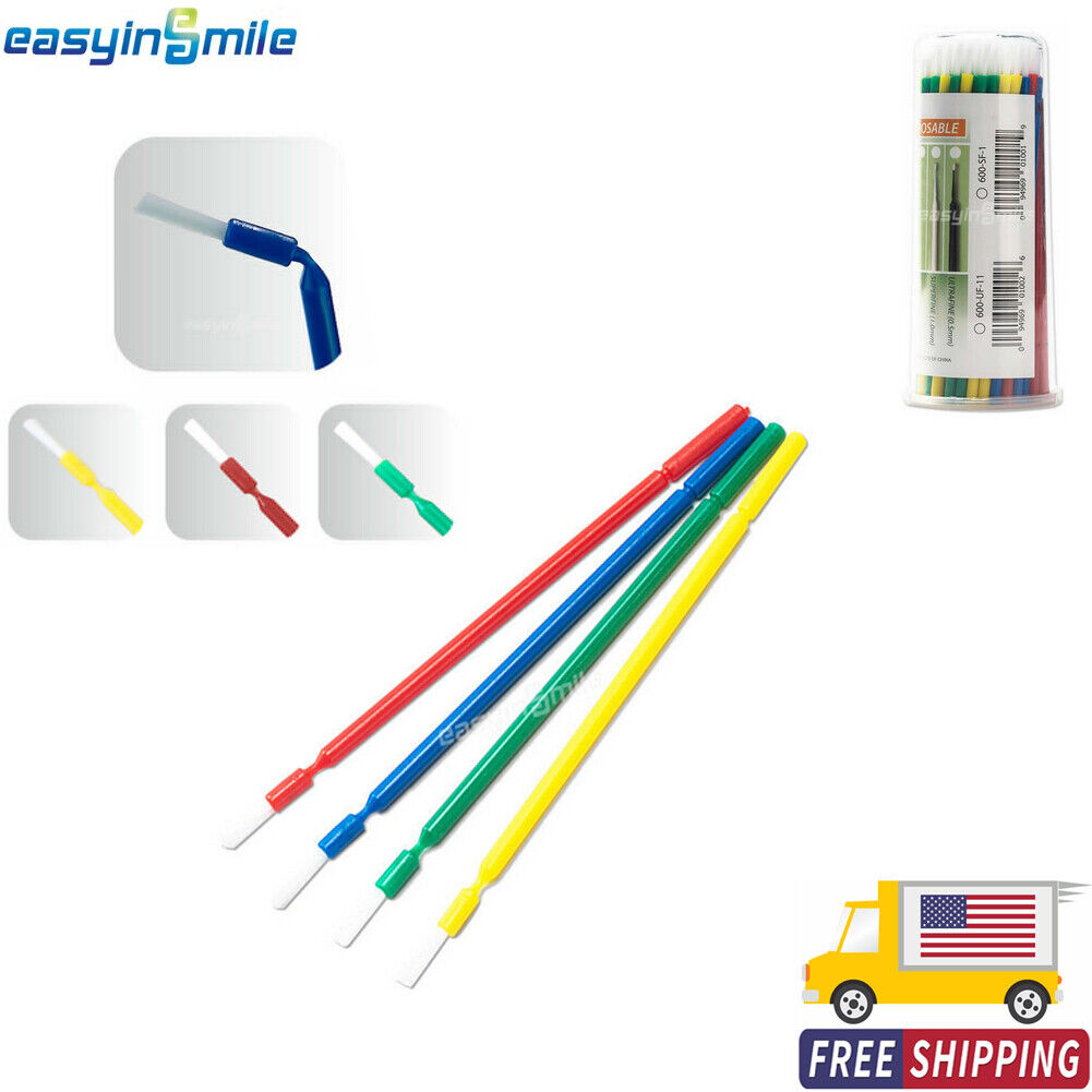 Easyinsmile Disposable Micro Applicator Dental Use Bendable Brush 100pcs 4colors