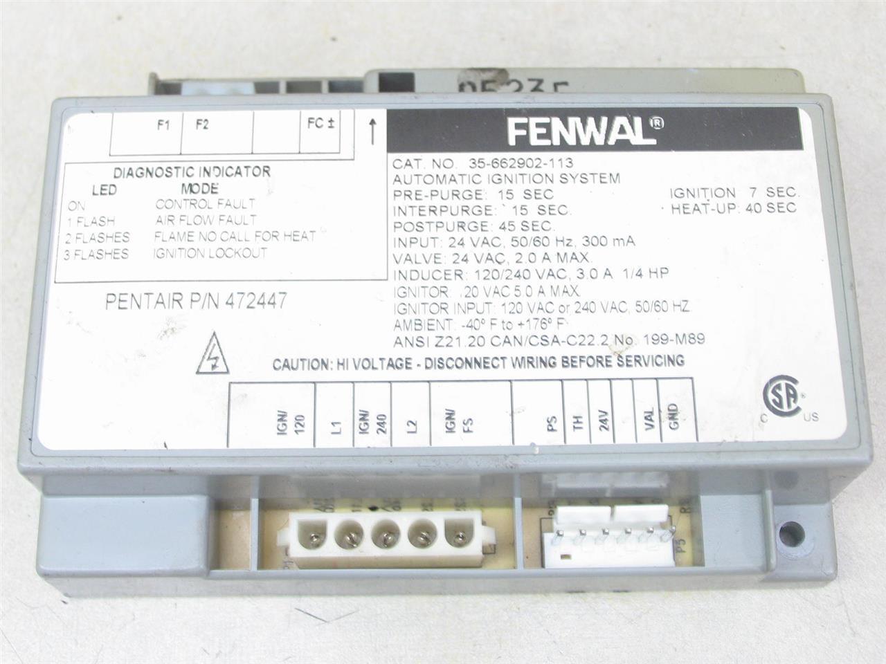 FENWAL 35-662902-113 Automatic Ignition System Pentair 472447