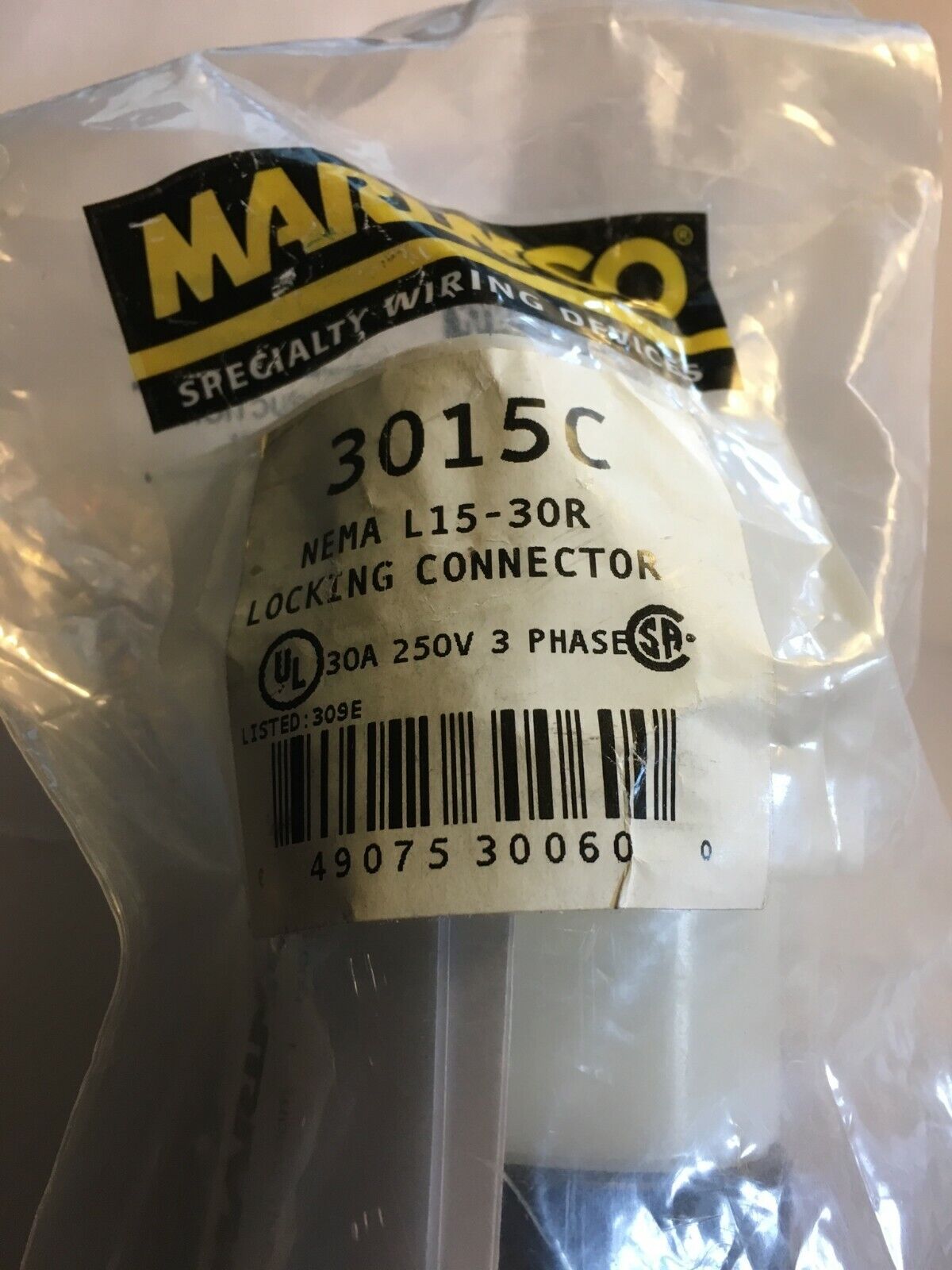 MARINCO 3015C NEMA LOCKING CONNECTOR 30A 250V 3 PHASE New In Bag NOS