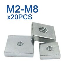Square Nuts Thin Quadrangle Blocks Compatible M3 M4 M5 M6 Carbon Steel 20 40 Pcs picture