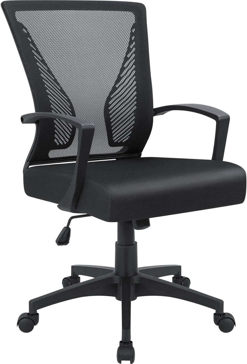 Furmax Office Chair Mid Back Swivel Lumbar Support Desk Chair,  (Black)