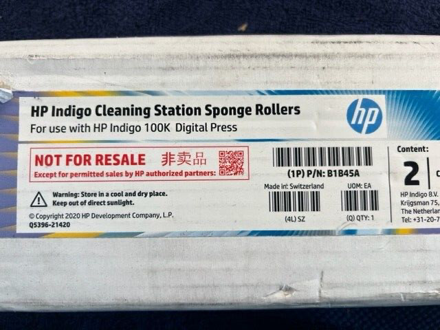 [LOT OF 2] HP Indigo Cleaning Station Sponge Rollers 100k Digital Press B1B45A