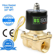 U.S. Solid Electric Solenoid Valve 3/4 inch Brass 110V AC picture