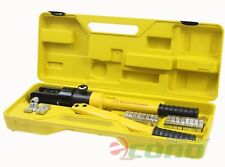 16 Ton 10 Dies Hydraulic Wire Crimper Crimping Tool Battery Cable Lug Terminal picture