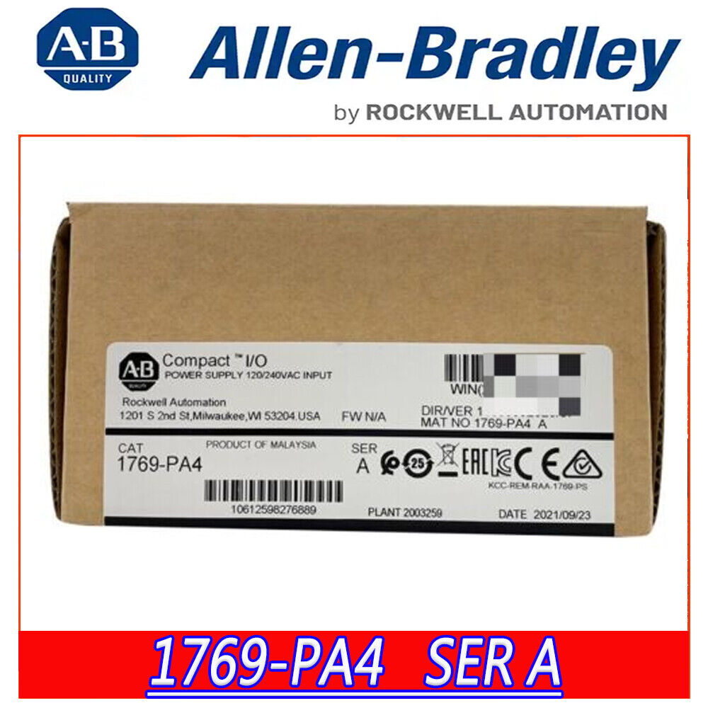 100% New Sealed Allen Bradley 1769-PA4 /A CompactLogix Power Supply