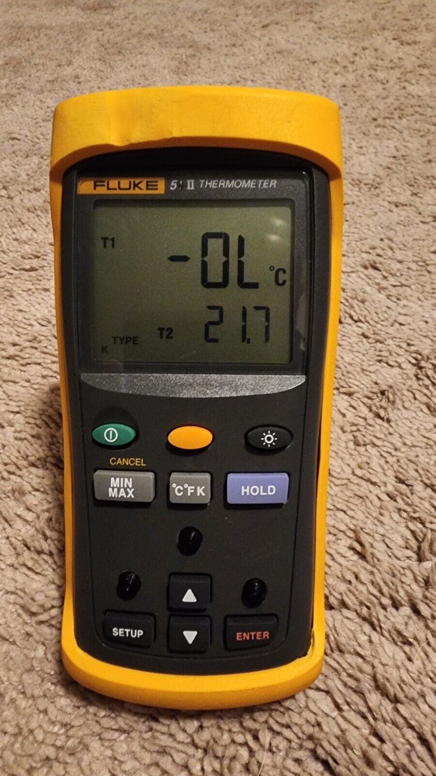 Fluke Thermometer - Upgraded 51II to 54II Hybrid - 1 Channel Thermocouple Meter