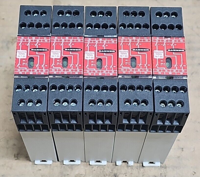 Used Banner IM-T-9A & IM-T-11A 24VDC Machine Safety Relay Lot 5 Units.