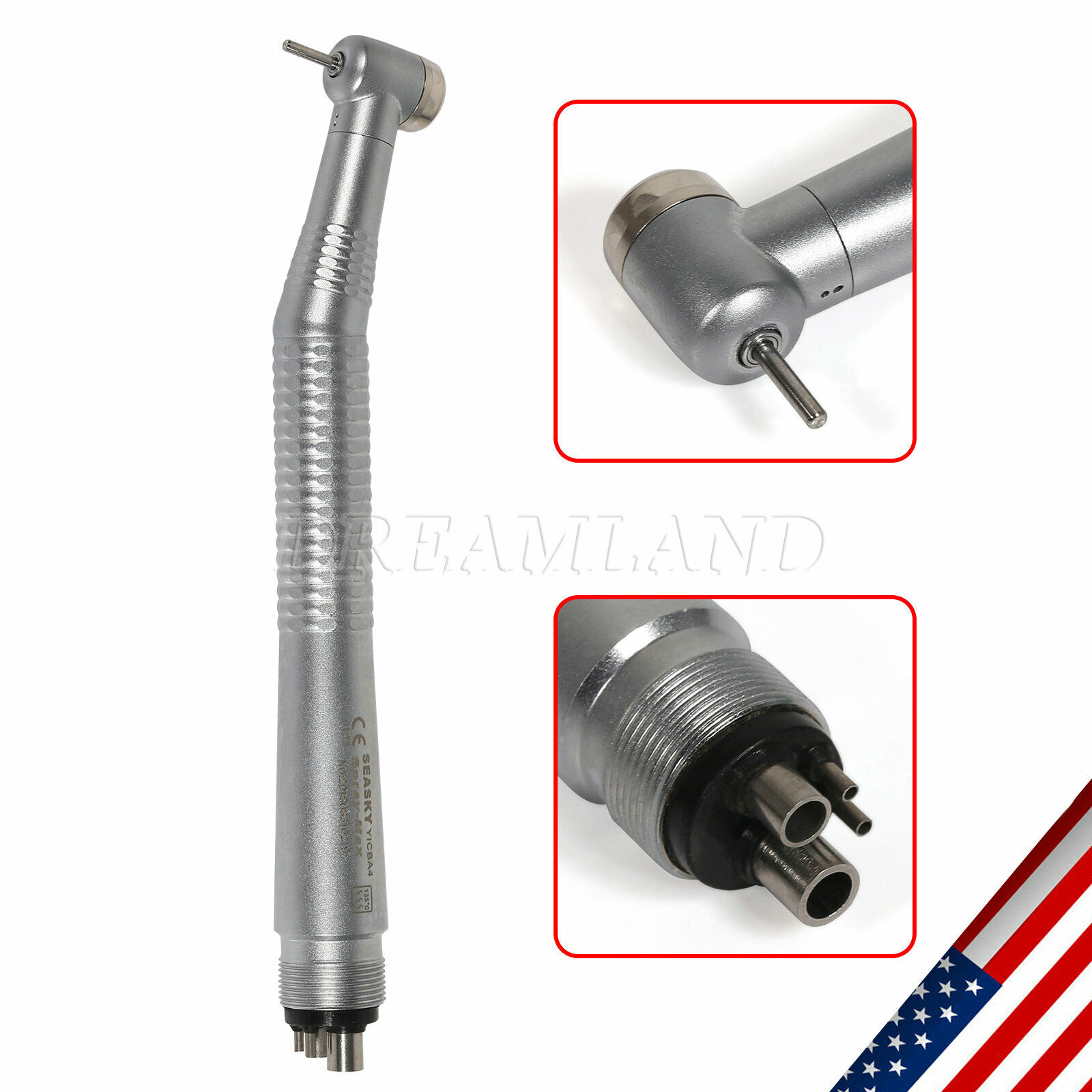 NSK Style Dental (LED E-generator) High Speed Push Button Handpiece 2/4Holes USA