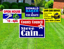 20 - 18x24 Yard Signs - Custom Design - Full Color - 2 Sided - Stakes Included picture