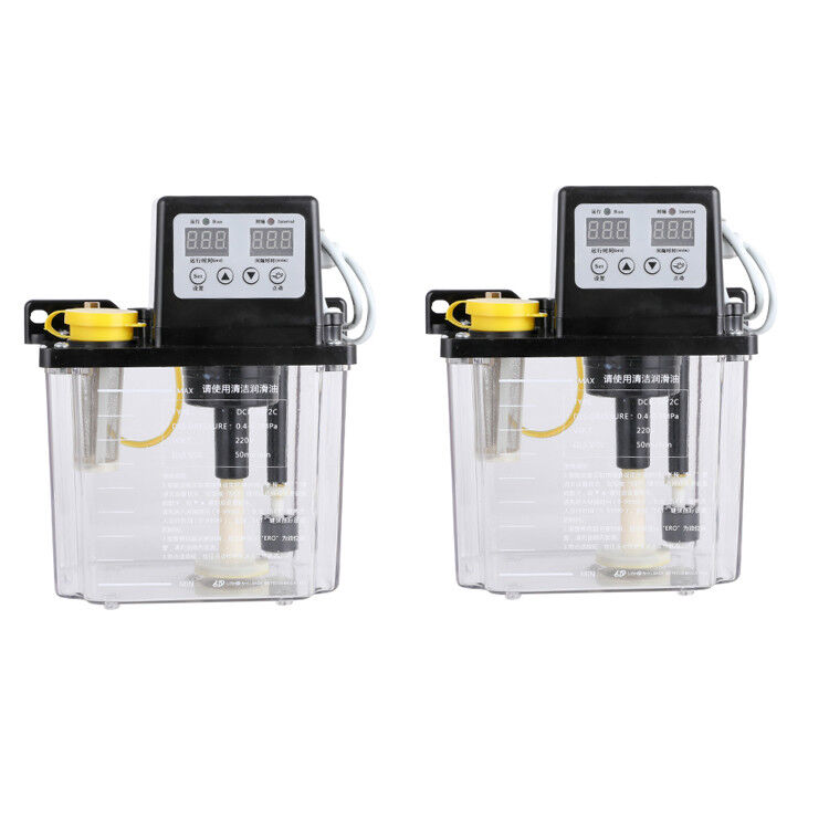 2 Pack 2L Dual Digital Display Automatic Electric Lubrication Pump Oiler NC Pump