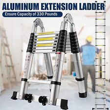 20ft Aluminium Telescopic Extension Ladder Heavy Duty Multi-Purpose Non-Slip picture