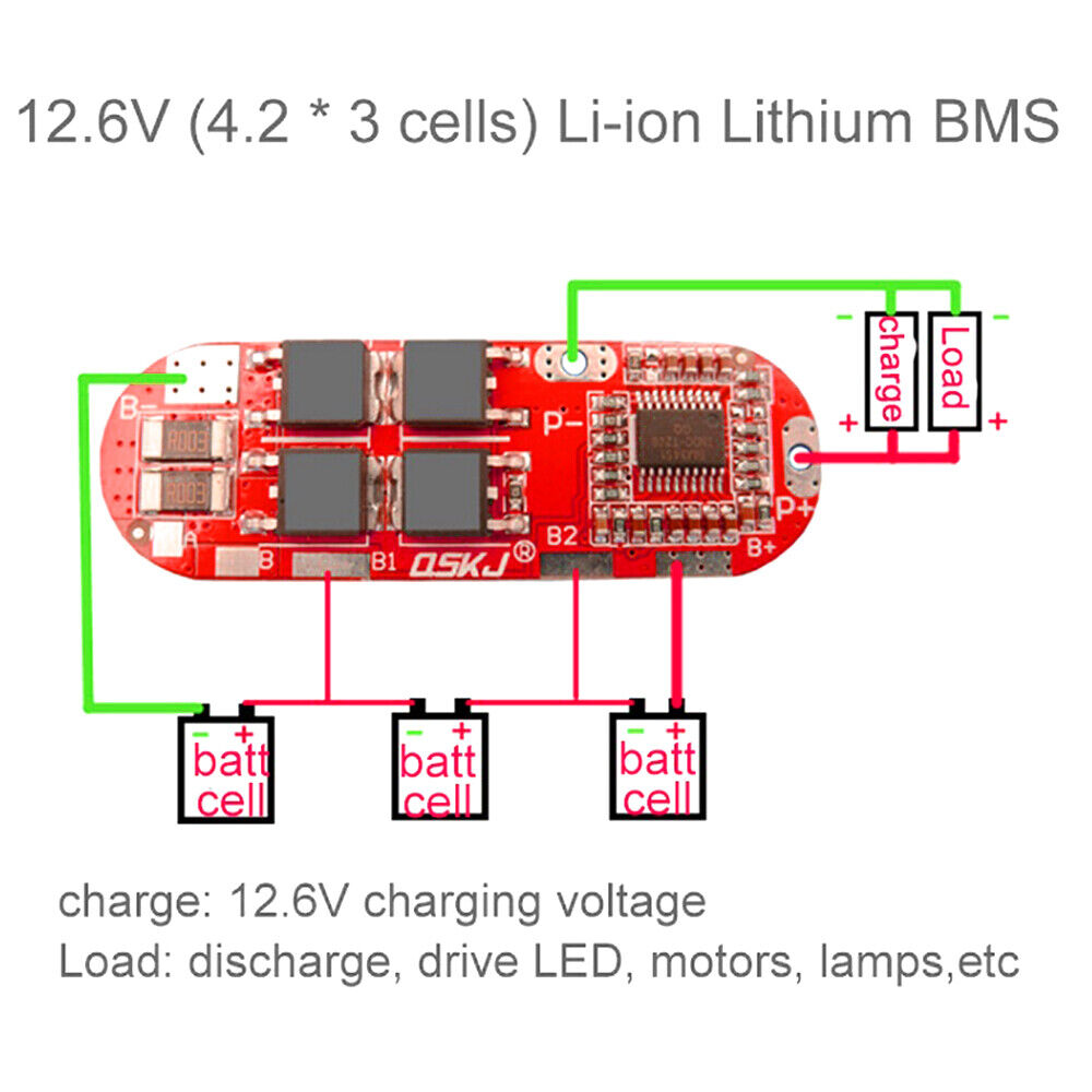 3S/4S/5S 25A Balance Li-ion Lithium 18650 Battery Protection Board DIY Circuit