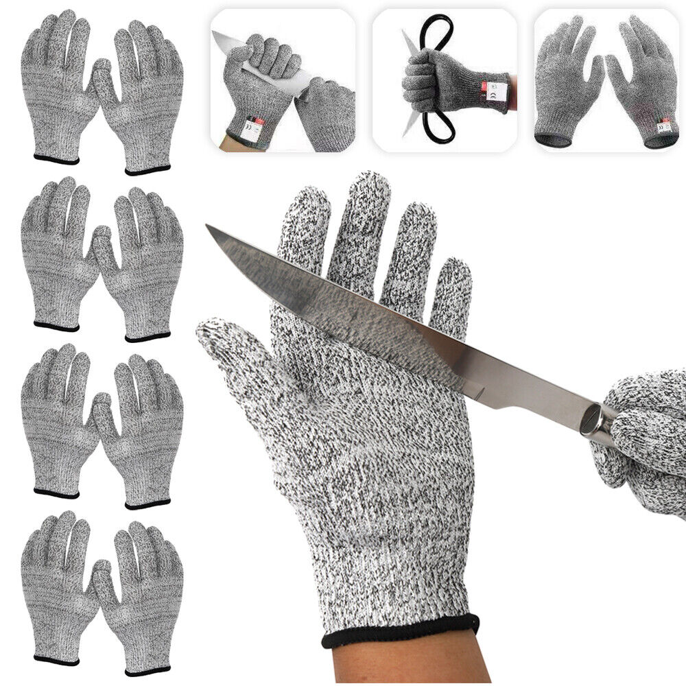 4Pair Cut Proof Stab Resistant Butcher Gloves Safety Glove Kitchen L5 Protection