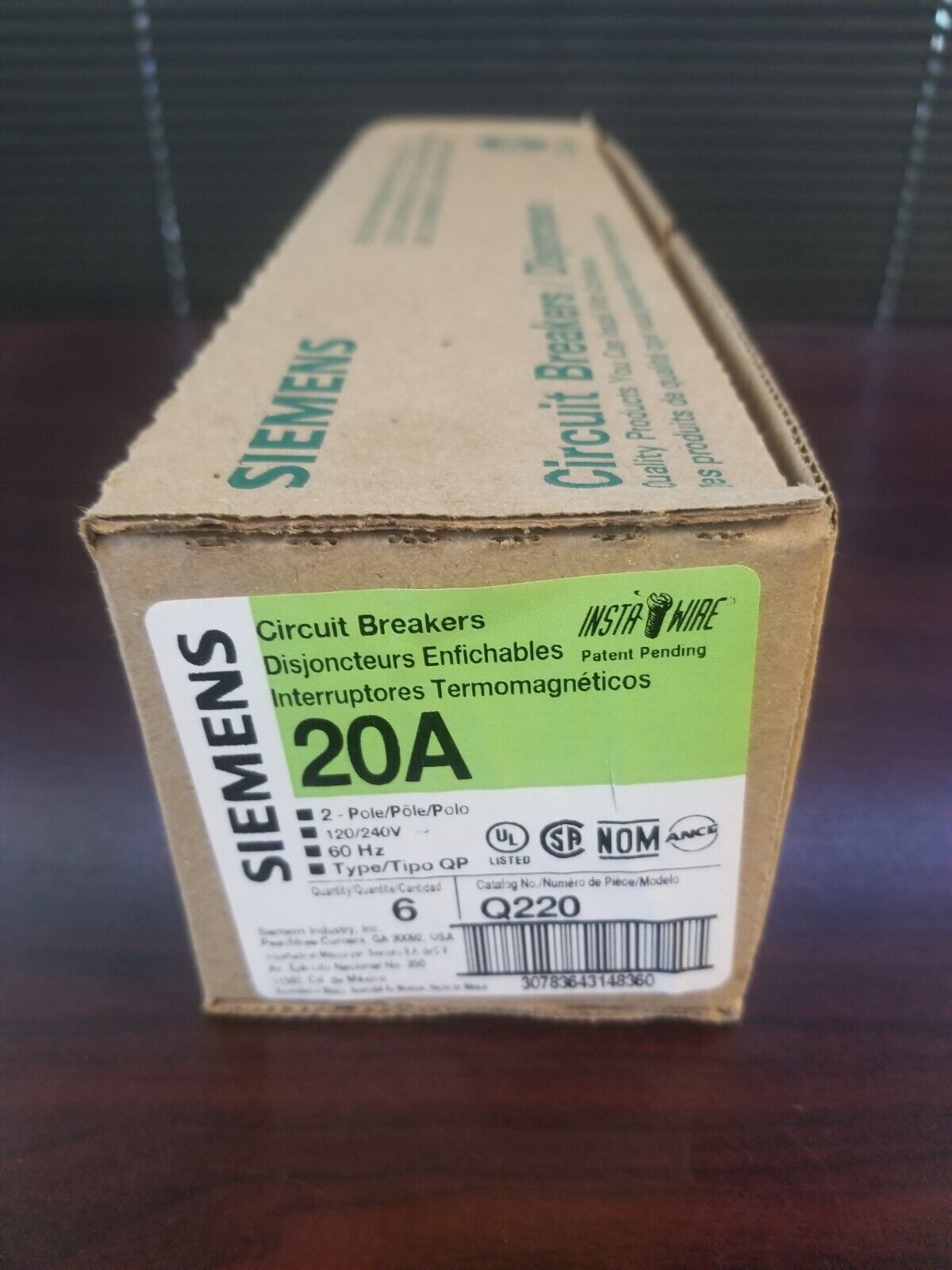 Siemens ITE Q220 2 Pole 20A Stab In Breaker Box of 6 NEW Breakers