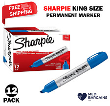 SHARPIE 15003 King Size Permanent Marker Large Chisel Tip Blue - 12 Pack picture