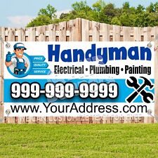HANDY MAN ELECTRICAL PLUMBING PAINTING PHOHE Advertising Vinyl Banner Sign Sizes picture