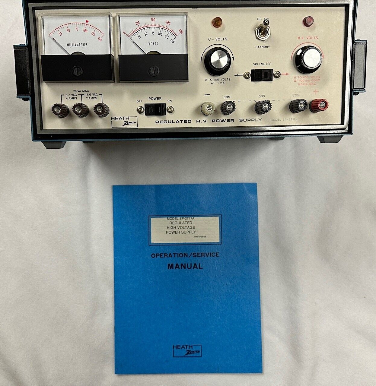 Heathkit SP-2717A High-Voltage Regulated Power Supply & Manual Very Clean