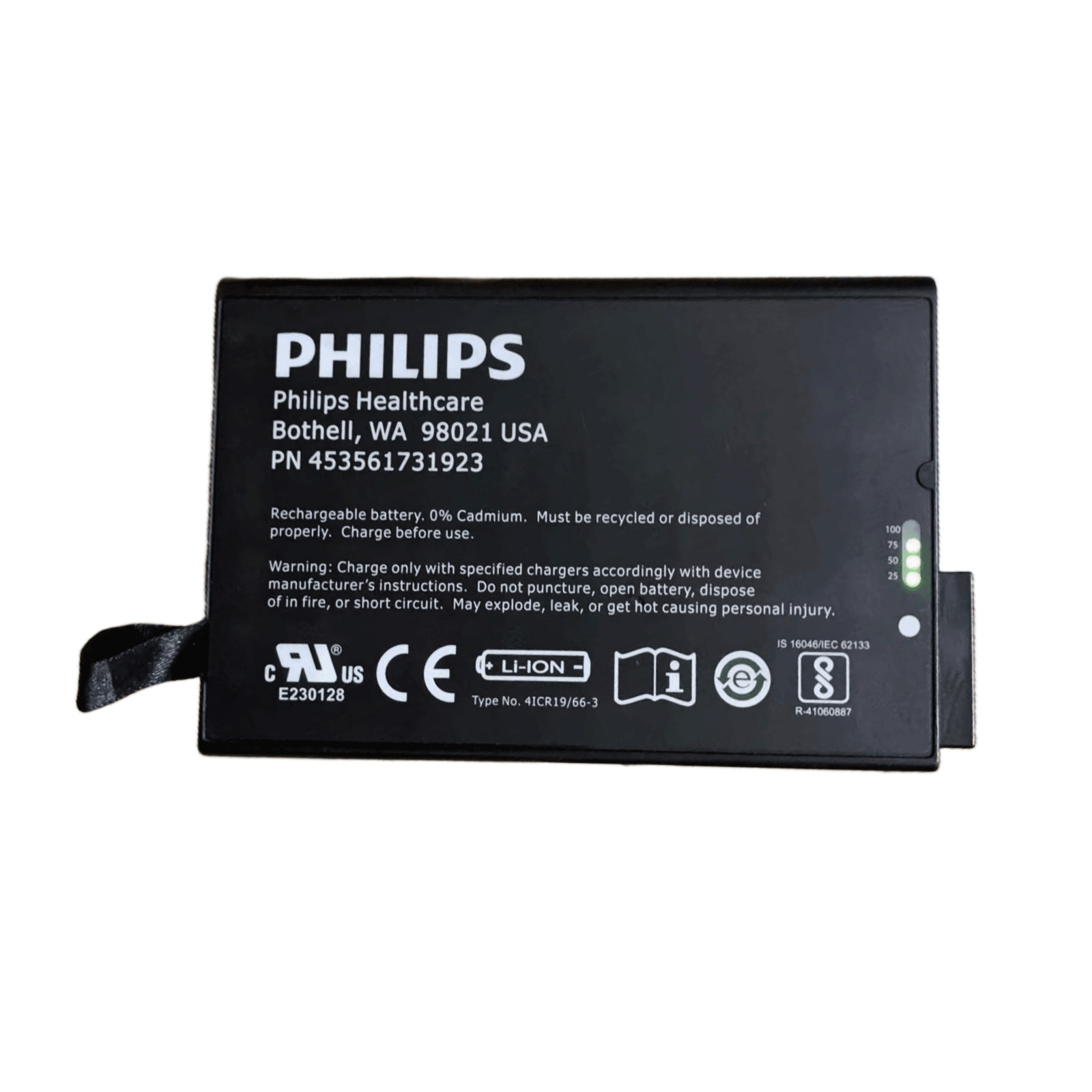PN 453561731923 New Genuine for Philips WA 98021 Healthcare Battery 41CR19/66-3
