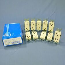 10 Leviton Almond Decora Receptacle Duplex Wall Power Outlets 5-15R 15A 5325-A picture