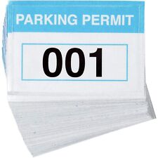 100 Pack Parking Permit Sticker, Sequentially Numbered 1-100  Reflective Decal picture