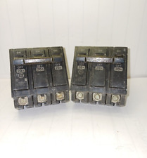 LOT OF 2) GENERAL ELECTRIC 20 AMP CIRCUIT BREAKER 3 POLE 240 VAC THQL320 picture