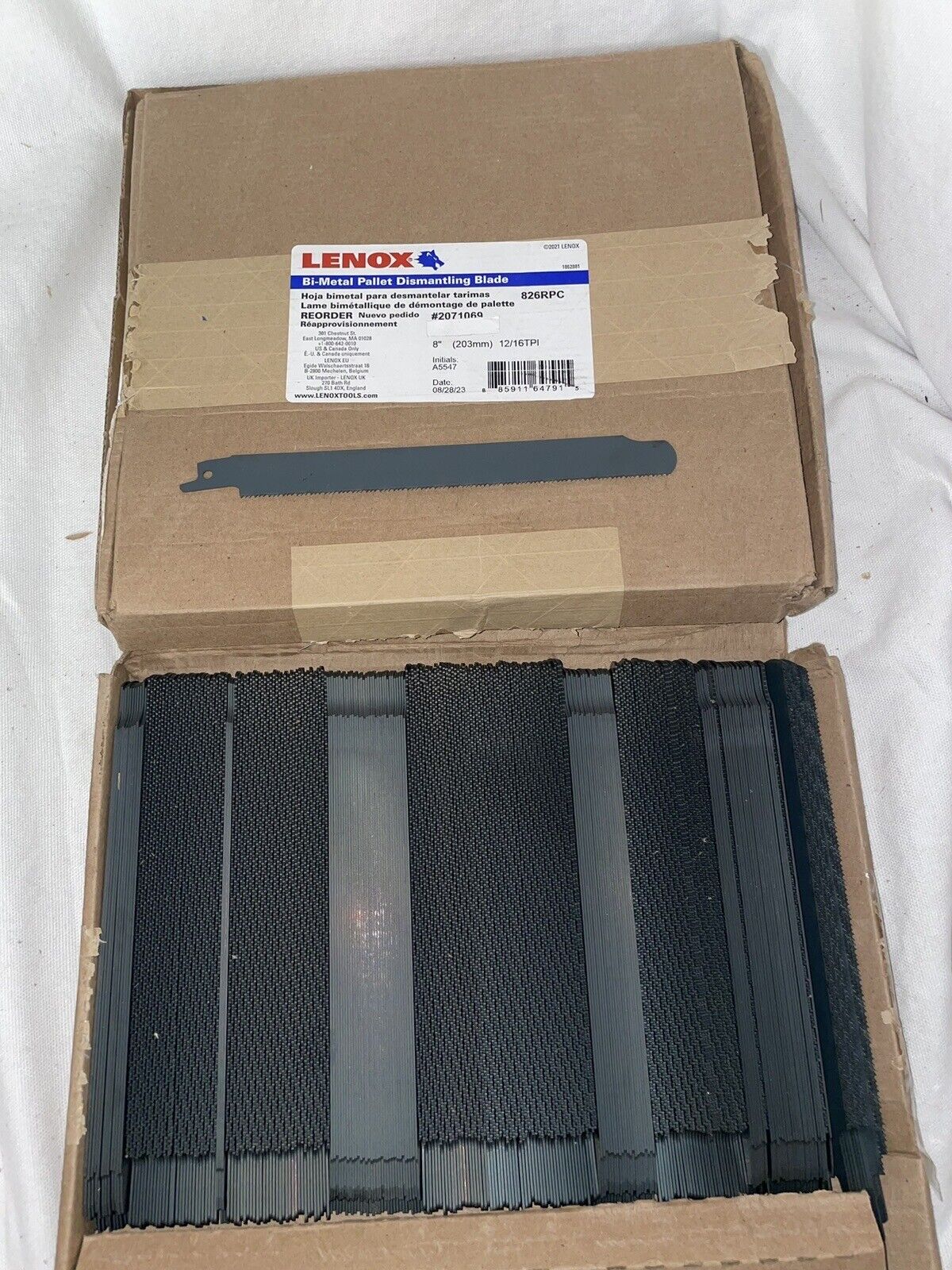 Lenox Pallet Dismantling Blades 8” Bi-Metal 12/16 TPI Bare  2071069 Qty (250)