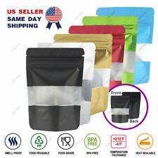 Multi-Size & Color Foil Mylar Matte Stand Up Zip Lock Bag w/ Rectangle Window picture