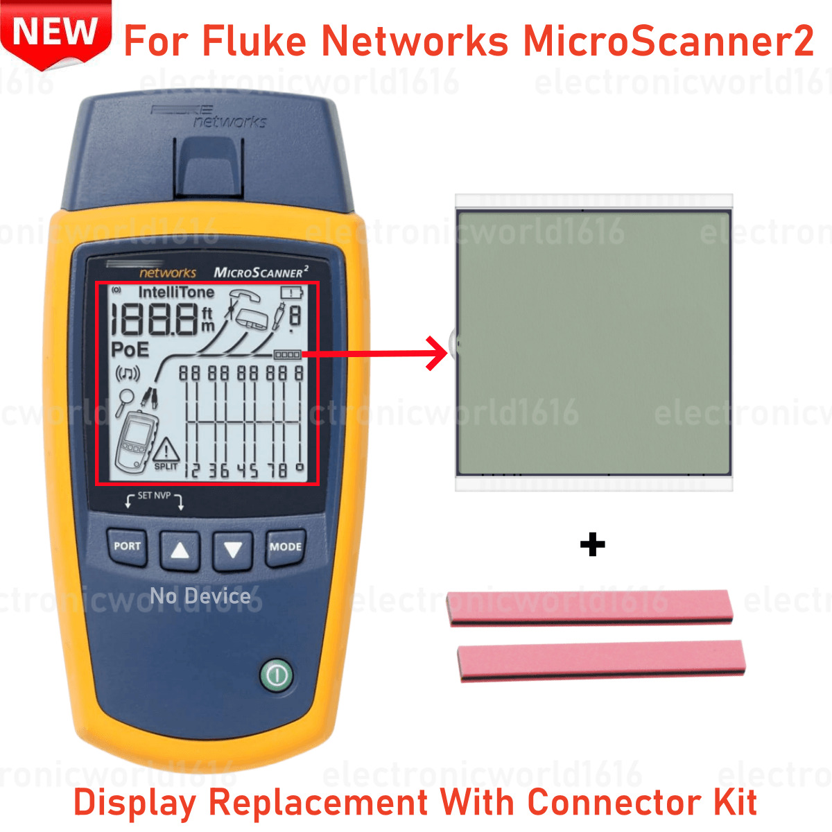 For Fluke Networks MS2-100 MicroScanner2 Cable Verifier LCD Display Replacement