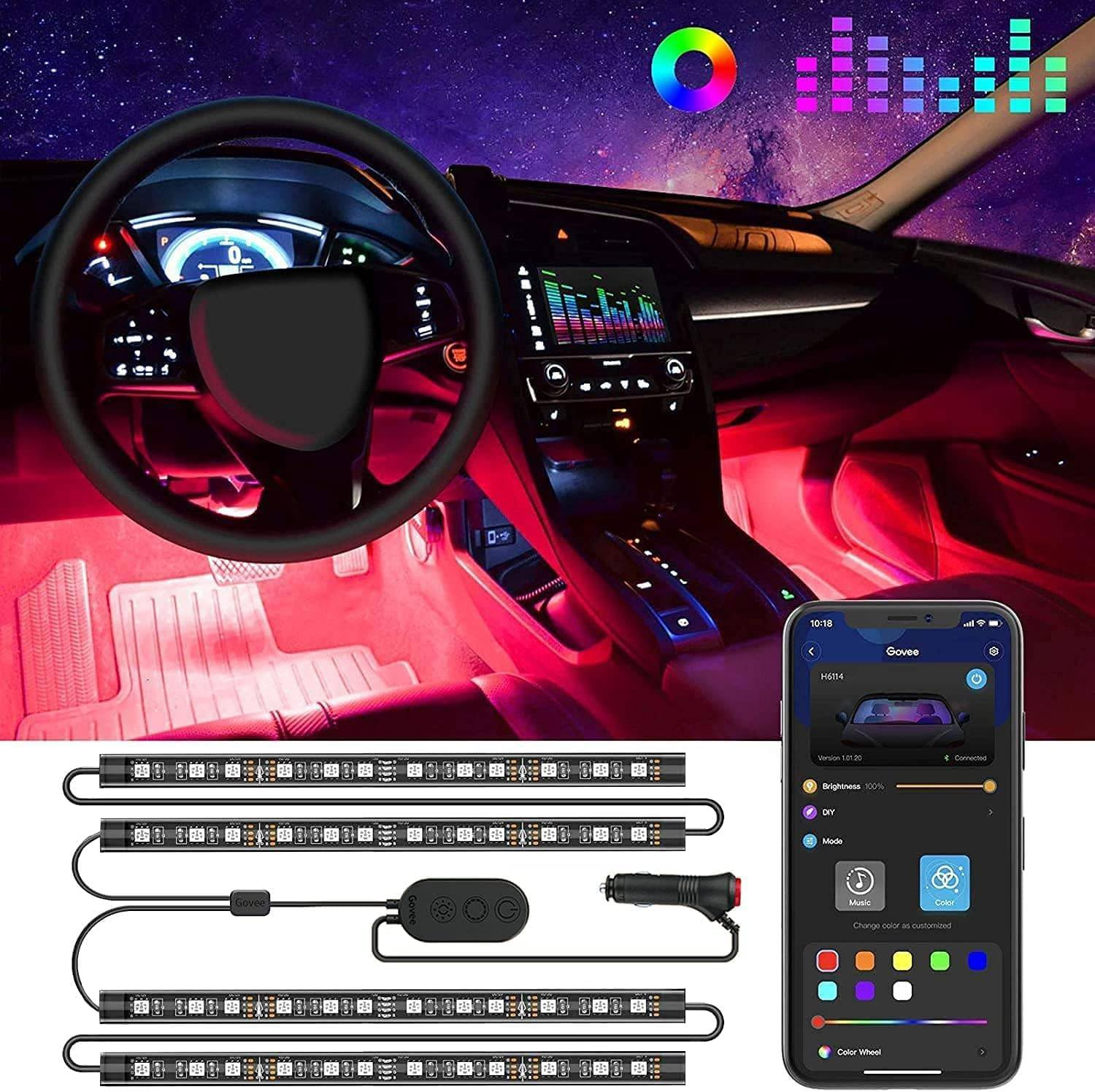 Car LED Lights, RGB Smart Car Interior Lights, App Control Car LED Lights, RGB Smart Car Interior Lights, App Control