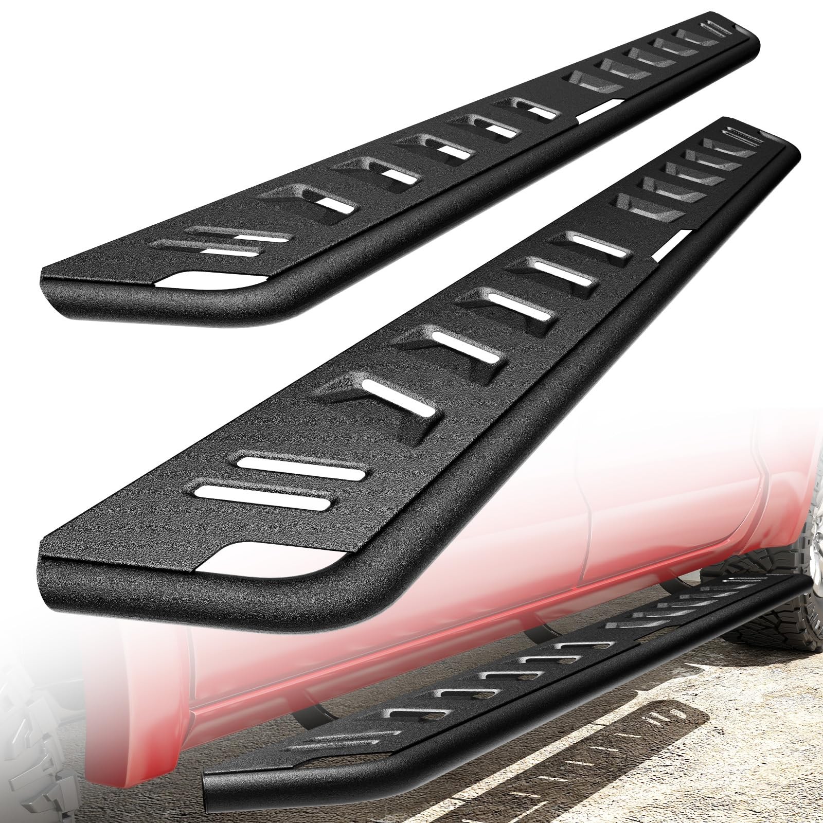Tubular 7” Textured Black Running Board Custom Fit 2019-2026 Dodge Ram 1500 Tubular 7” Textured Black Running Board Custom Fit 2019-2026 Dodge Ram 1500