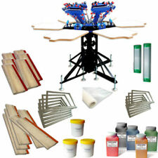 Updated 6 Color 6 Station Silk Screen Printing Machine& Squeegee Ink DIY Supply picture