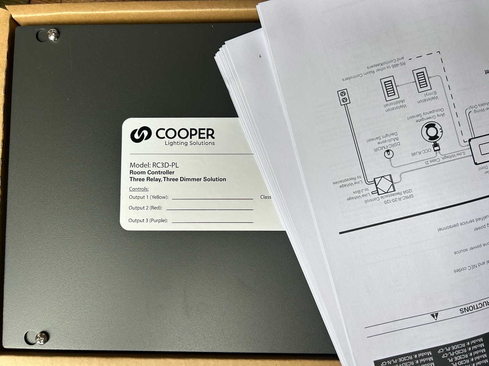 New COOPER GREENGATE RC3D-PL DIMMING SYSTEM ROOM CONTROLLER, LIGHTING CONTROL