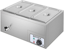 21QT Electric Commercial Food Warmer, 3-Pan Steam Table 6.9 Qt/Pan Stainless Ste picture