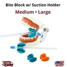 EZ Bite Block 50/100Pk Dental Mouth Prop M/L Disposable HDPE Suction Holder Oral picture