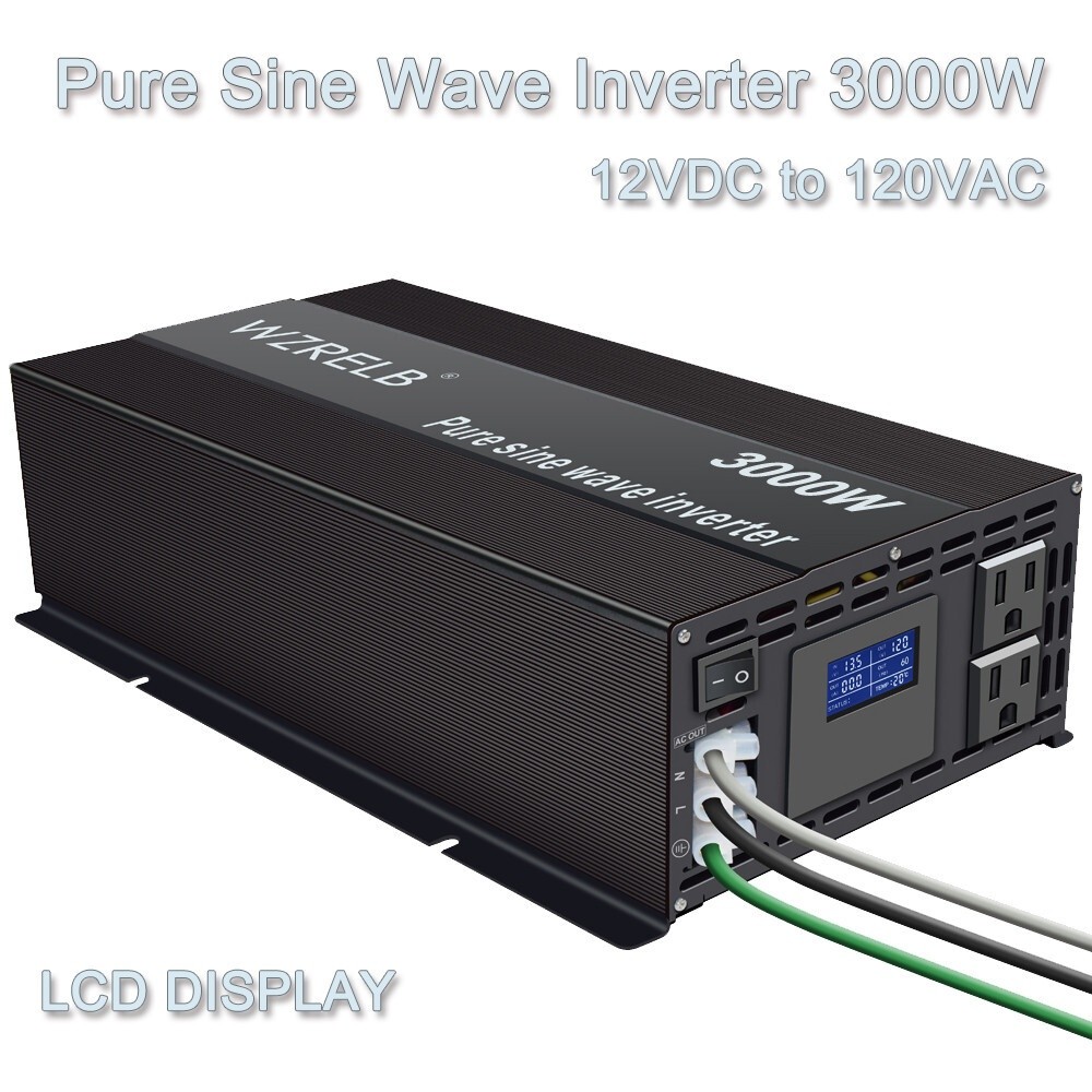 WZRELB 3000W Pure Sine Wave Inverter 12V DC Power Converter System Camp RV *qq WZRELB 3000W Pure Sine Wave Inverter 12V DC Power Converter System Camp RV *qq