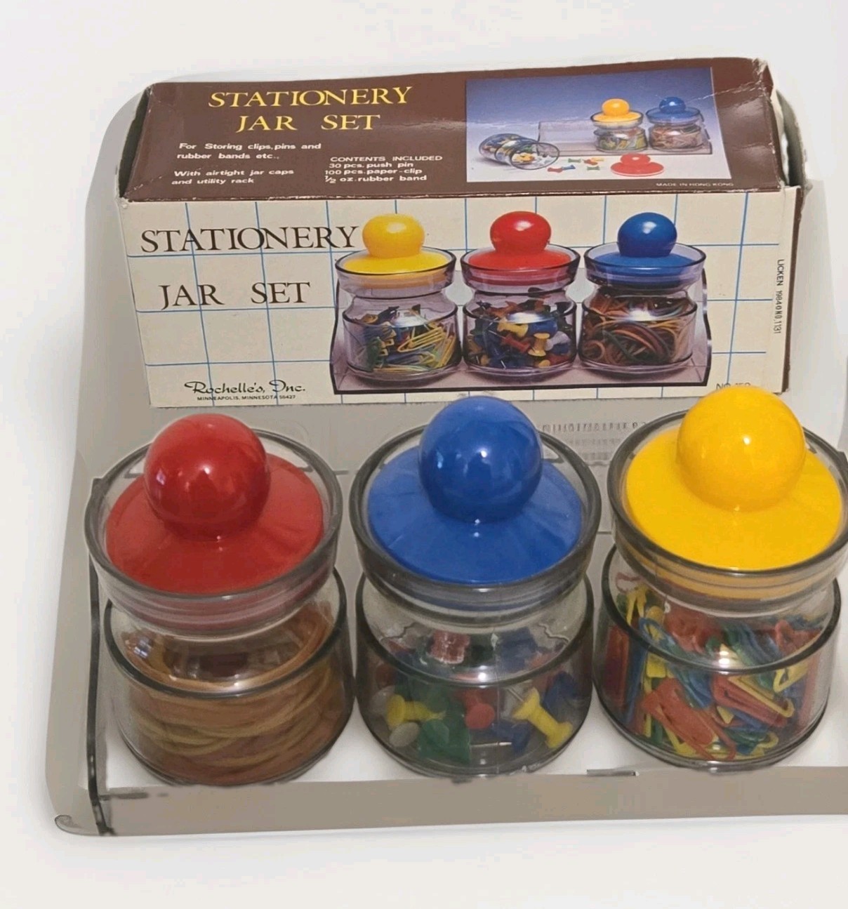 Vintage 1984 Chadwick Stationery Jar Set Desk Organizer NOS Original Box Vintage 1984 Chadwick Stationery Jar Set Desk Organizer NOS Original Box