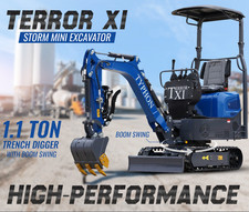 TERROR XI Mini Excavator 1 Ton Digger 13.5hp Gas Tracked Crawler B&S EPA Engine picture