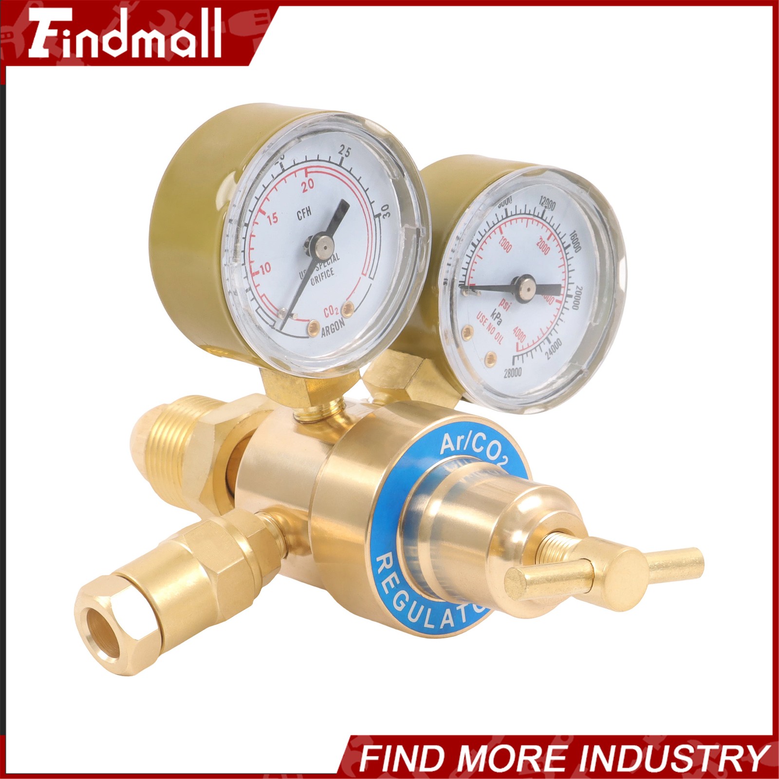 Findmall Industrial Argon Regulator/Flowmeter Gauges for MIG and TIG Welders