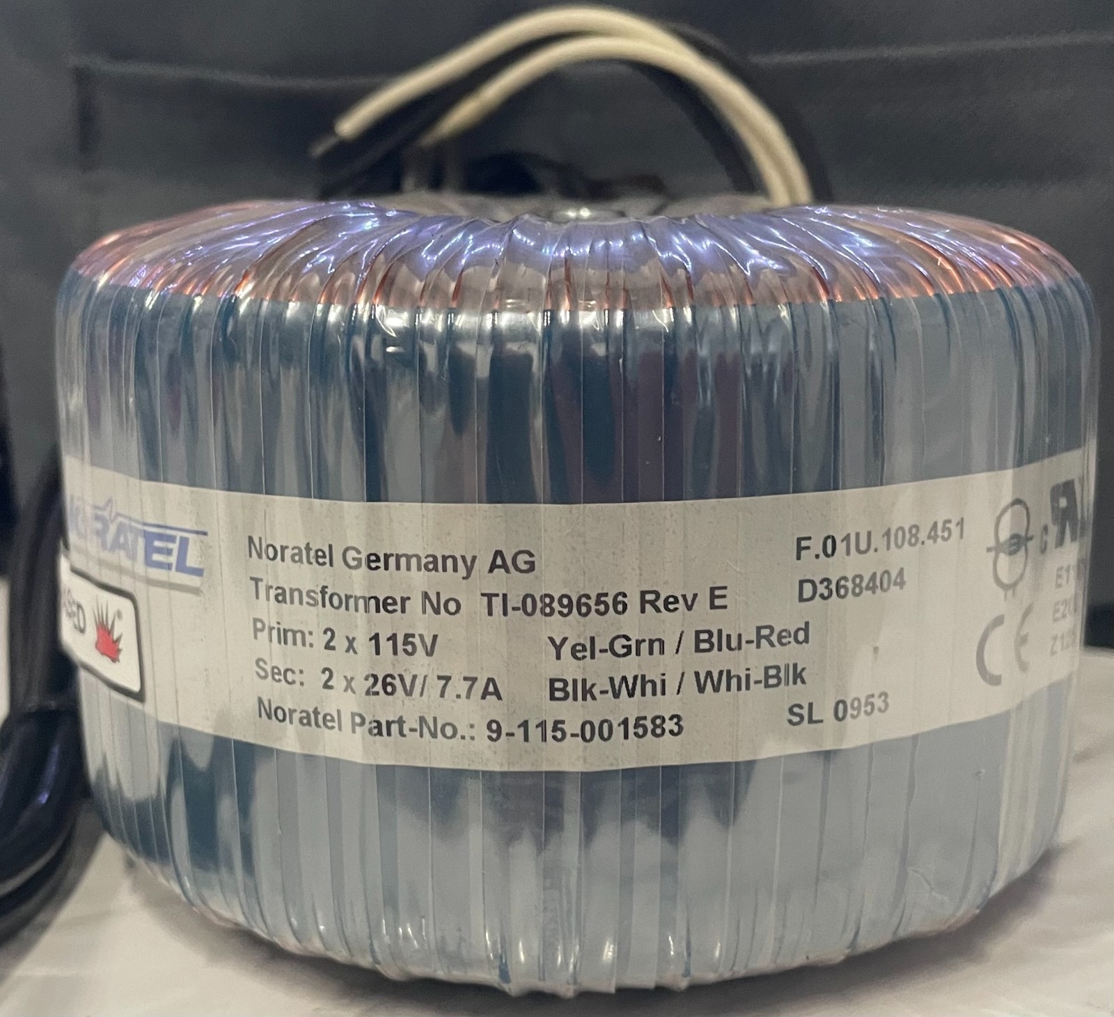 Noratel 9-115-001583 Encapsulated Toroidal Transformer dual-voltage Noratel 9-115-001583 Encapsulated Toroidal Transformer dual-voltage