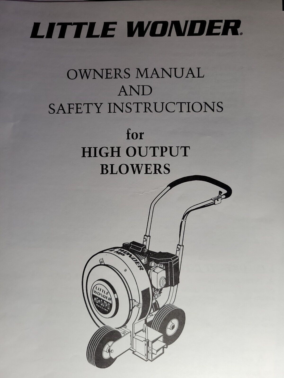 Mantis Little Wonder Walk-Behind High Output Blower Owner & Parts Manual 9500HO