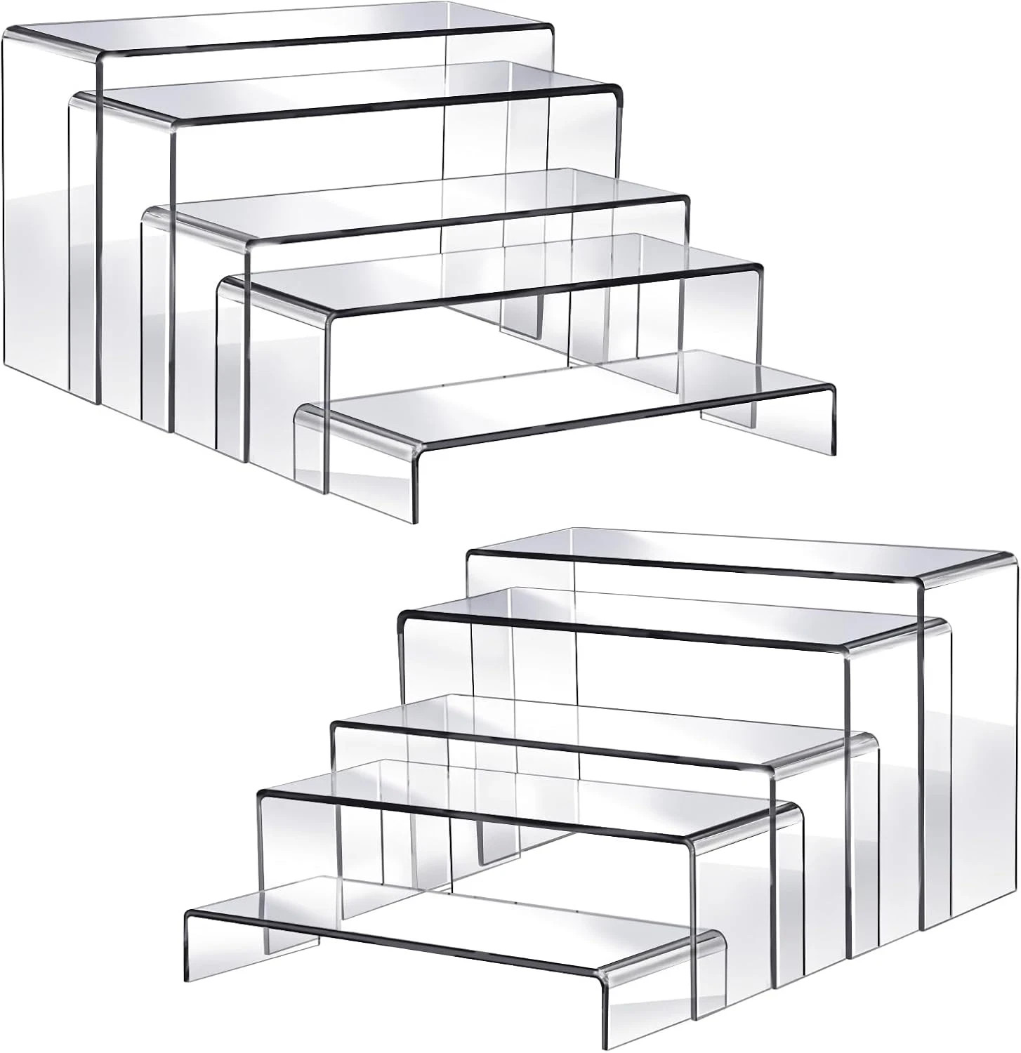Fixwal 10Pcs 2 Set Acrylic Risers for Display Clear Perfume Organizer Stands Acr Fixwal 10Pcs 2 Set Acrylic Risers for Display Clear Perfume Organizer Stands Acr
