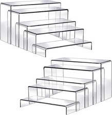 Fixwal 10Pcs 2 Set Acrylic Risers for Display Clear Perfume Organizer Stands Acr picture