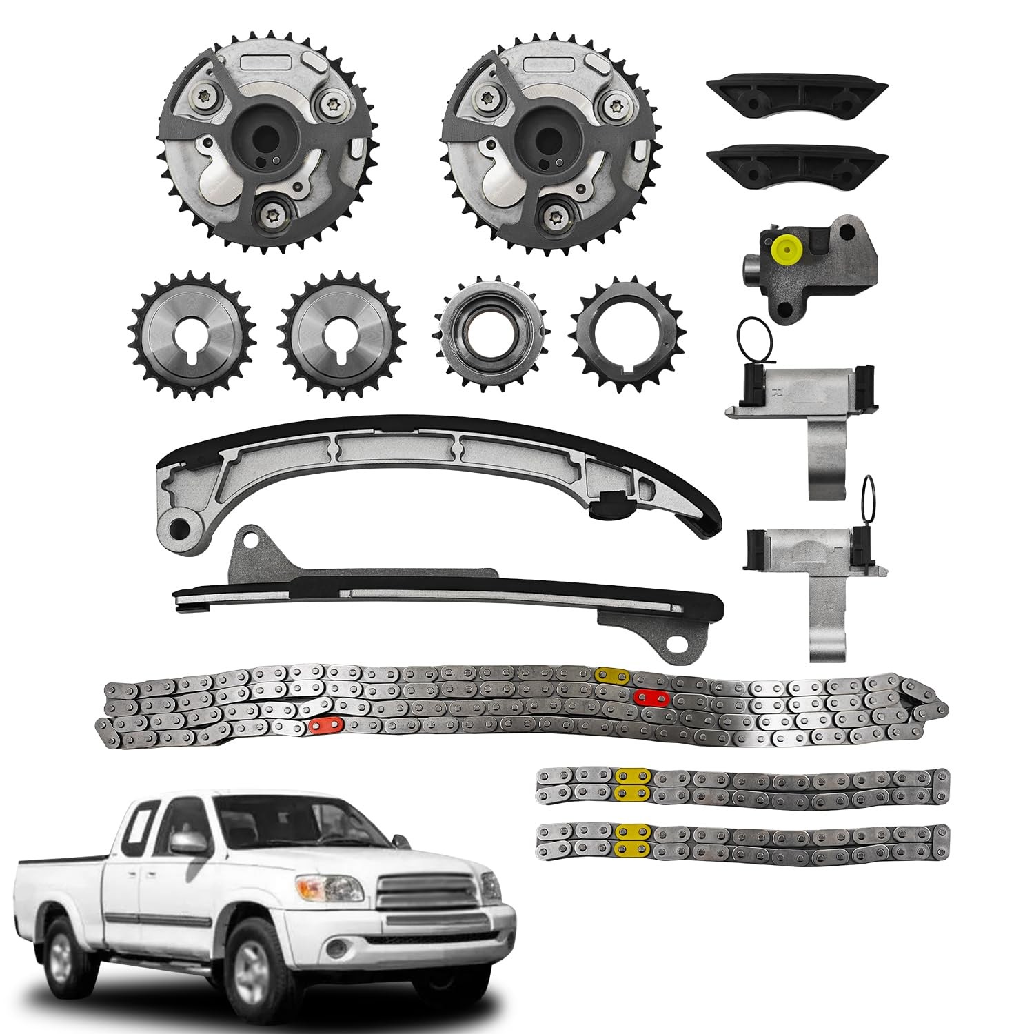 Blrack 1GR-FE Timing Chain Kit w/VVT Cam Phaser Fit for Toyota 4.0L V6 Blrack 1GR-FE Timing Chain Kit w/VVT Cam Phaser Fit for Toyota 4.0L V6