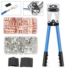 140PCS Copper Lugs Ring Terminals Bare Battery Welding Crimp Wire Connectors Kit picture