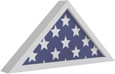 Flash Furniture Solid Wood White Display Case for 9.5 x 5 Veterans Flag picture